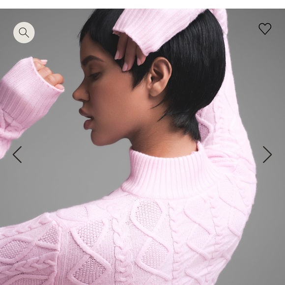 SKIMS SWEATER KNIT ZIP UP BABY PINK NWT SMALL - Picture 3 of 5